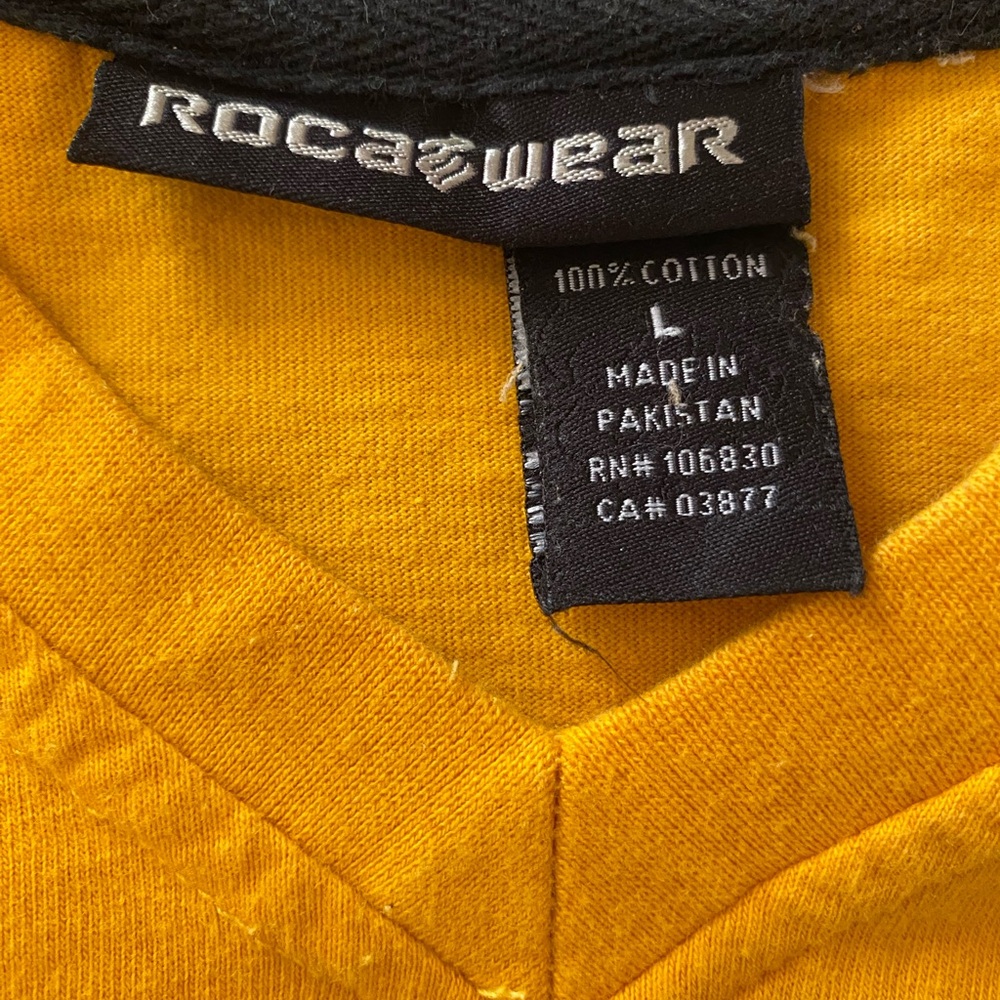 Rocawear Yellow and White Striped Tee - Picture 4 of 5